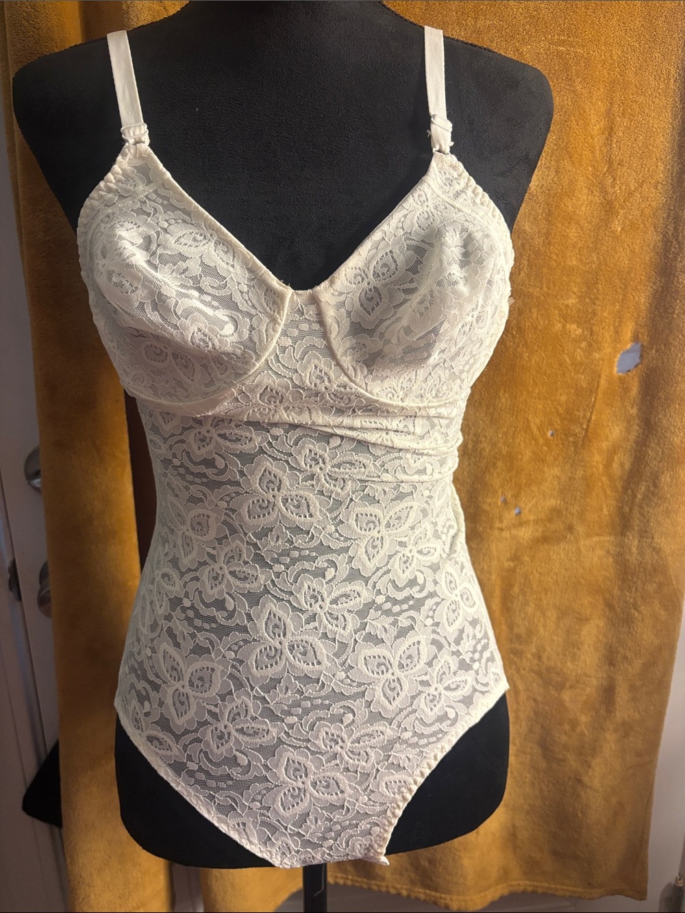 Lace Bodysuit Camisole in Ivory - Women's Intimates 34 B